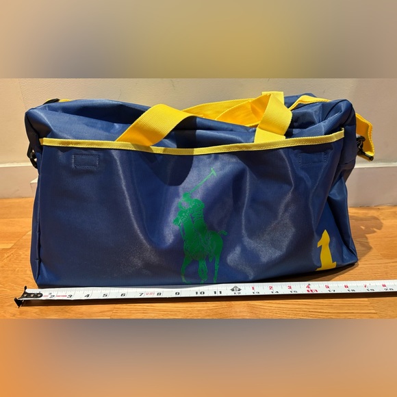 New RL Big Pony #1 Nylon GWP Blue Duffle Bag- compartments
